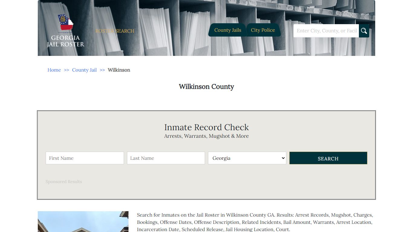 Wilkinson County - Georgia Jail Inmate Search