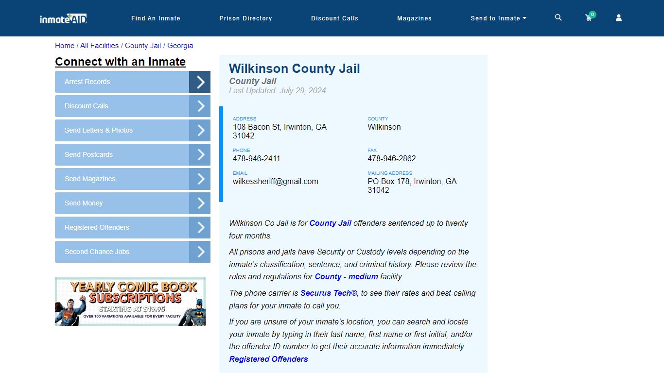 Wilkinson County Jail - Inmate Locator